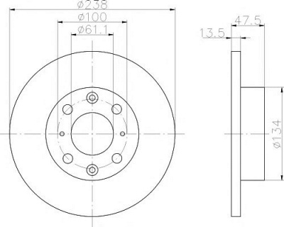 HELLA PAGID 8dd355104031 -  Тормозной диск